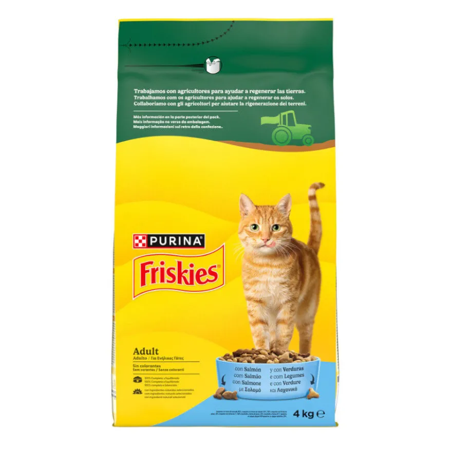 Purina Friskies Adult Pienso para gatos con salmón y verduras