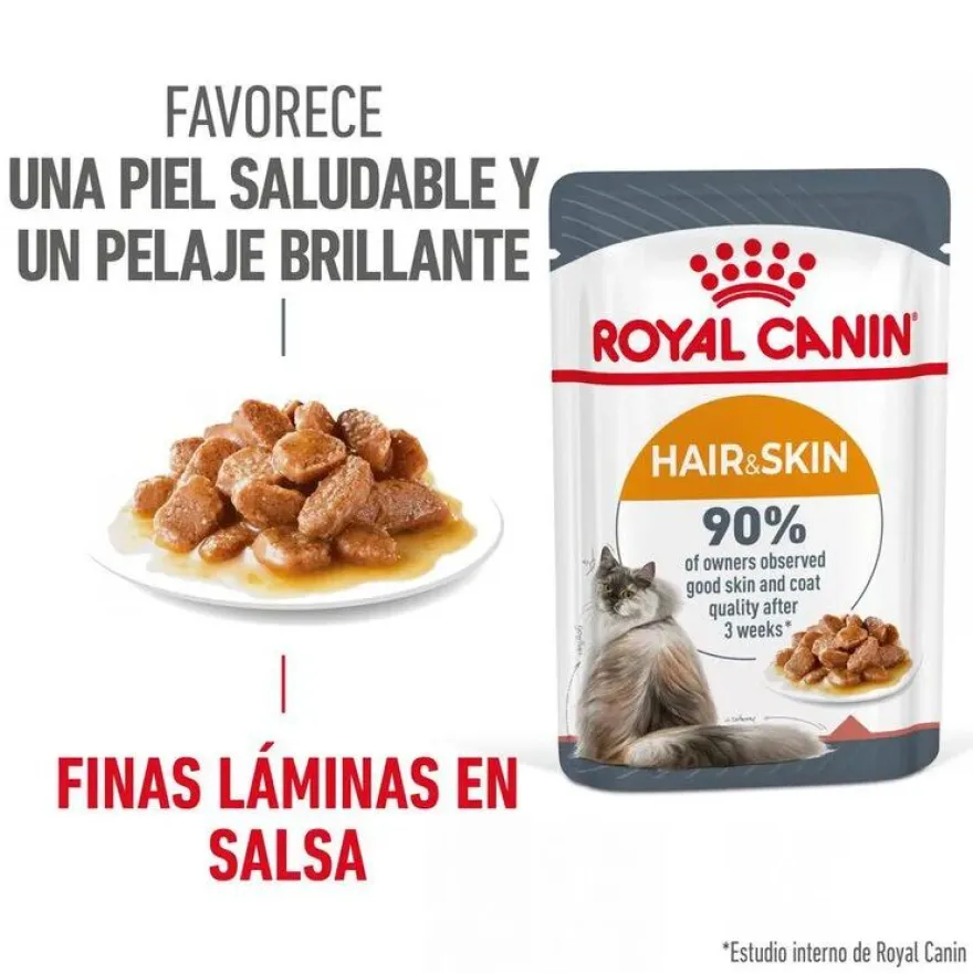 Royal Canin Hair and Skin sobre en salsa para gatos