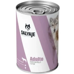 Salvaje Adulto Pollo y Atún en paté lata para perros
