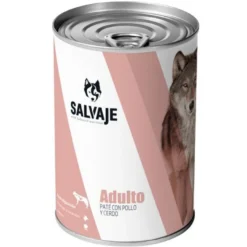 Salvaje Adulto Pollo y Cerdo en Paté lata para perros