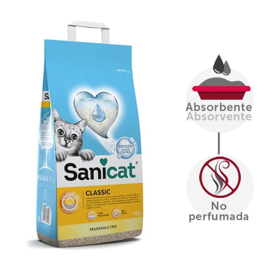 Sanicat Classic Arena absorbente sin perfume para gatos