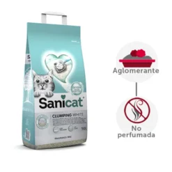 Sanicat Clumping White Arena Blanca Aglomerante sin perfume para gatos