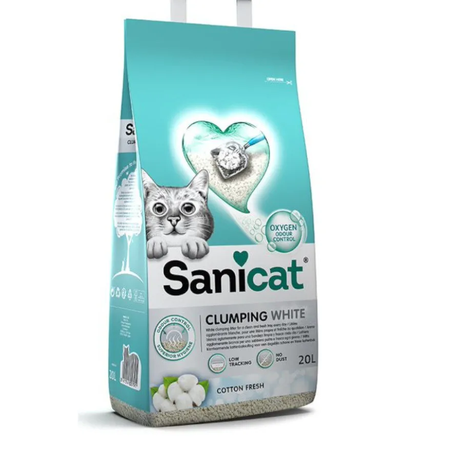 Sanicat Cotton Fresh Arena Blanca Aglomerante para gatos