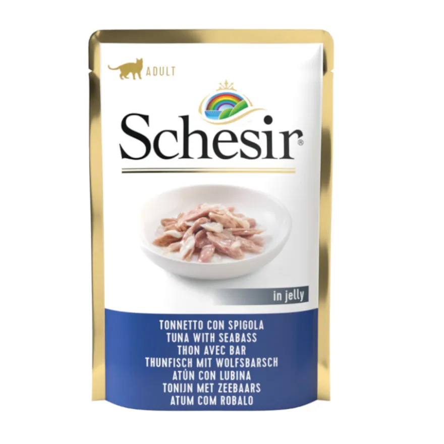 Schesir Adult atún con lubina sobre para gatos