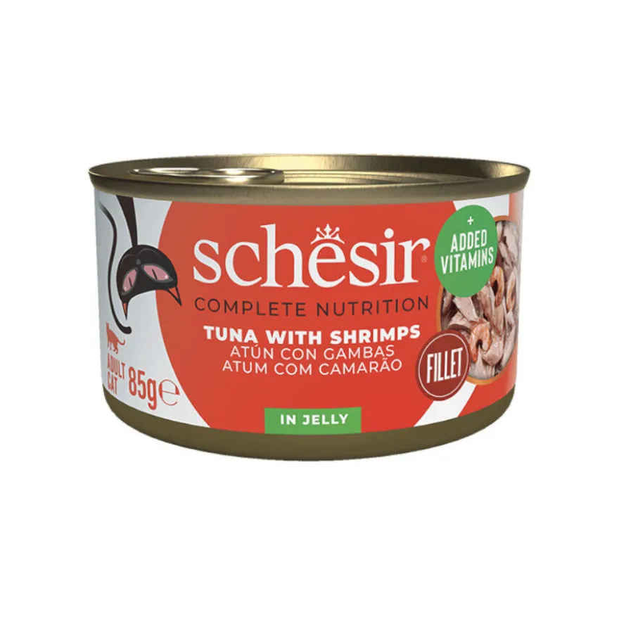 Schesir Adult Atún y Gambas lata para gatos