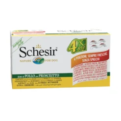 Schesir Adult pollo con jamón lata para perros