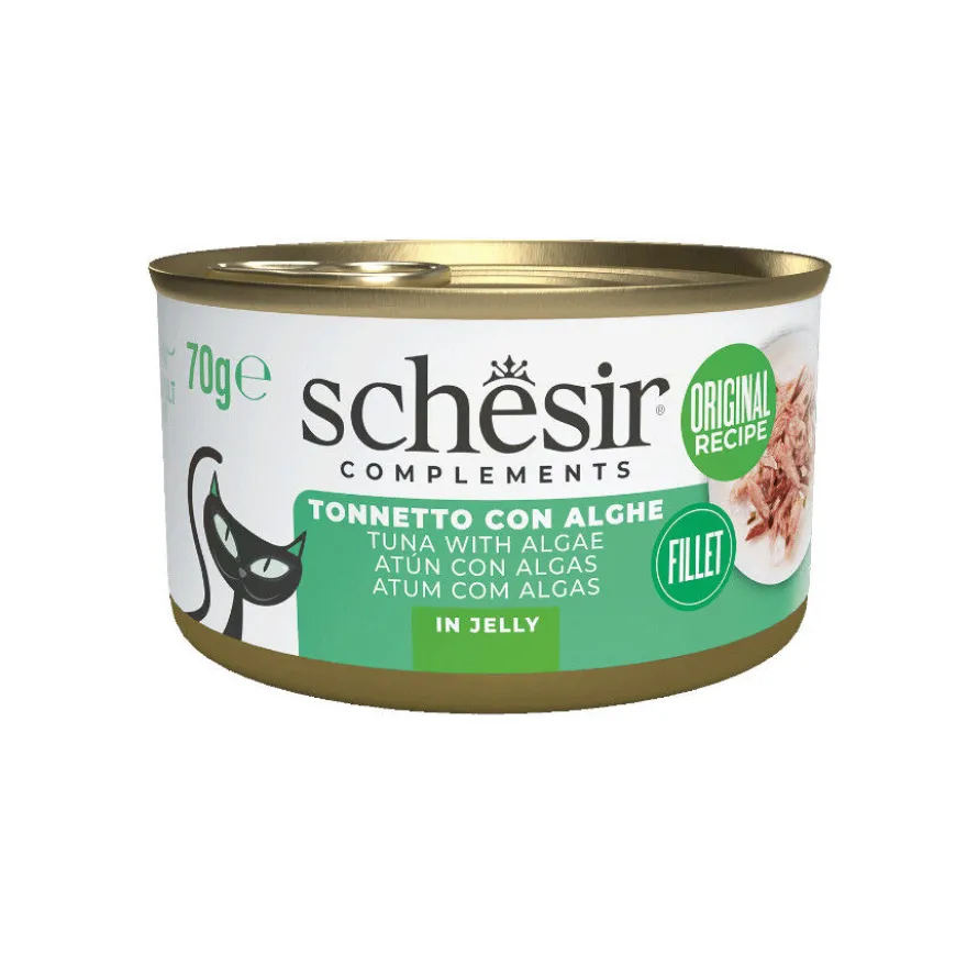 Schesir Atún con Algas en Gelatina lata para gatos
