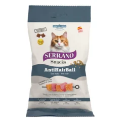 Serrano Bocaditos Anti Hairball de Salmón y Atún para gatos