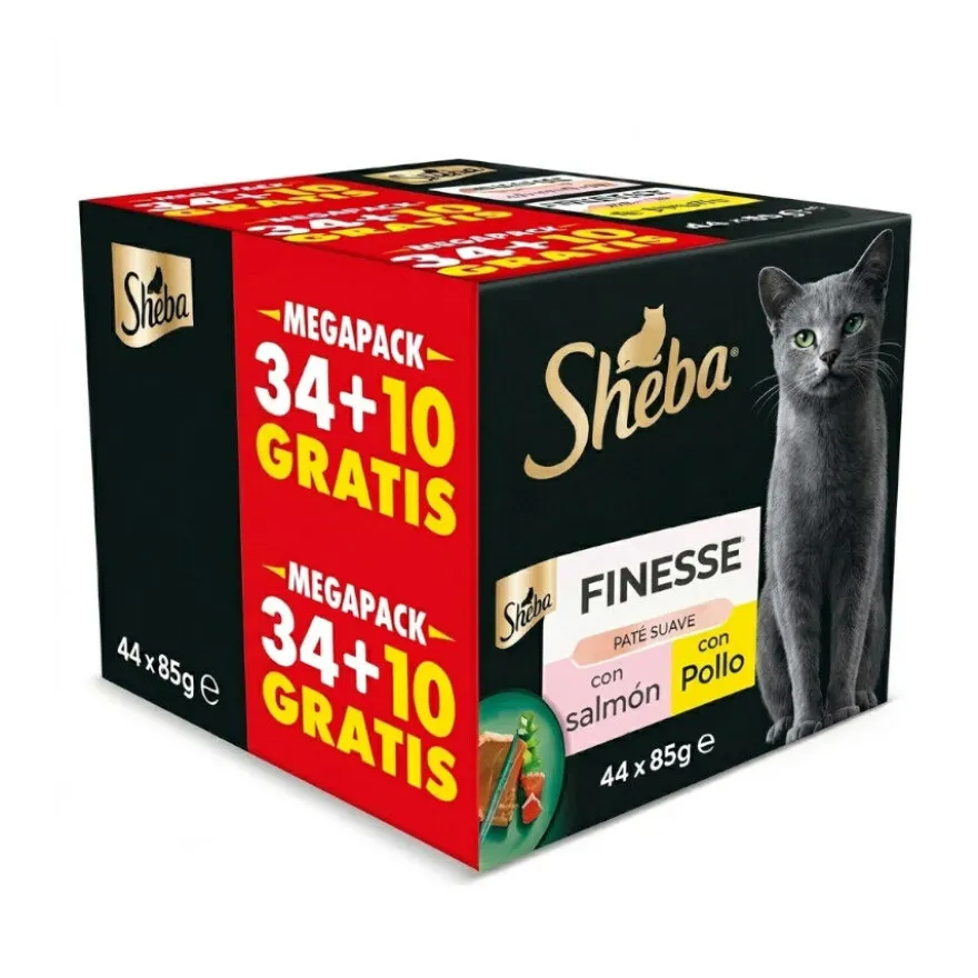 Sheba Finesse Pollo y Salmón en paté tarrinas para gatos