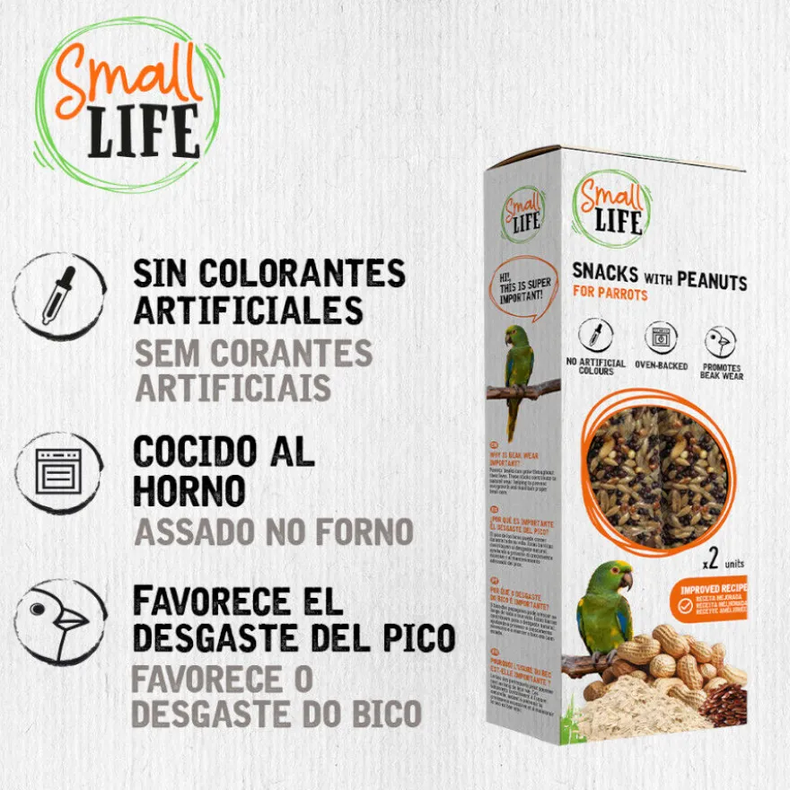 Small Life Barritas Snack con cacahuetes para loros