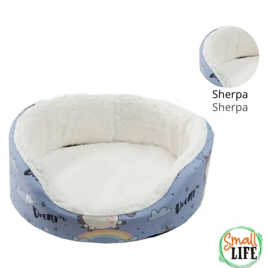 Small Life Cama con Estampado de Unicornio para pequeño roedor