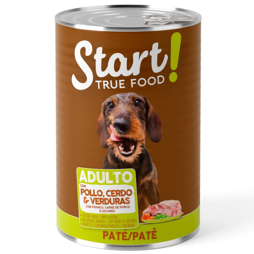 Start Adult Pollo con Cerdo y Verduras en Paté lata para perros