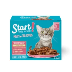 Start Cat Carne con Pollo y Pescado en Gelatina sobre para gatos