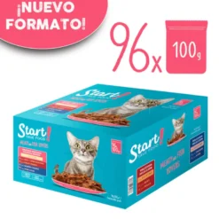 Start Cat Carne con Pollo y Pescado en Gelatina sobre para gatos