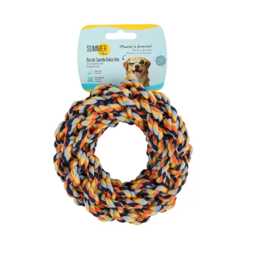 Summer Vibes Mordedor Anillo de Cuerda Juguete para perros