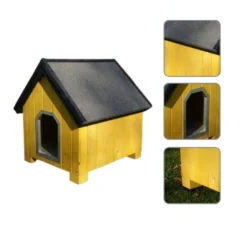 TK-Pet Alpine Caseta de Madera Amarilla para perros