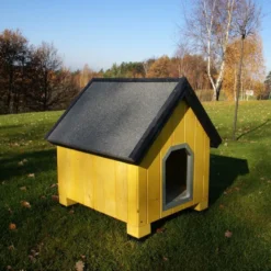 TK-Pet Alpine Caseta de Madera Amarilla para perros