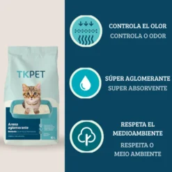 TK-Pet Arena Aglomerante de Bentonita Talco Perfumado para Gatos