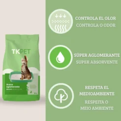 TK-Pet Arena Aglomerante de Bentonita y Aloe Vera para Gatos
