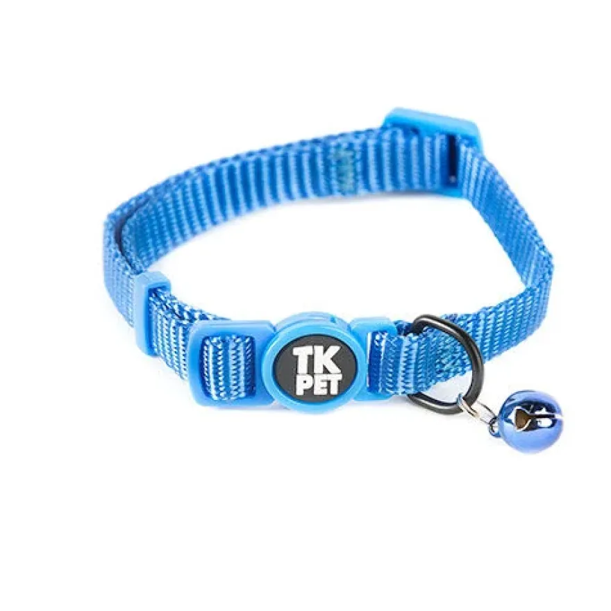 TK-Pet Classic Collar Nylon con Cascabel Azul para gatos