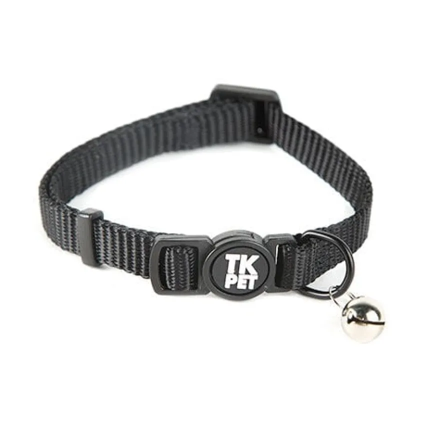 TK-Pet Classic Collar Nylon con Cascabel Negro para gatos
