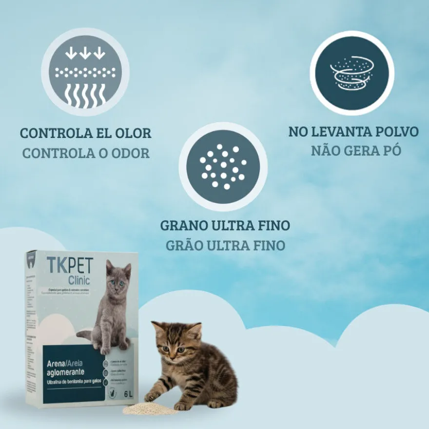 TK-Pet Clinic Arena Aglomerante Ultrafina para Kitten y Gatos Sensibles