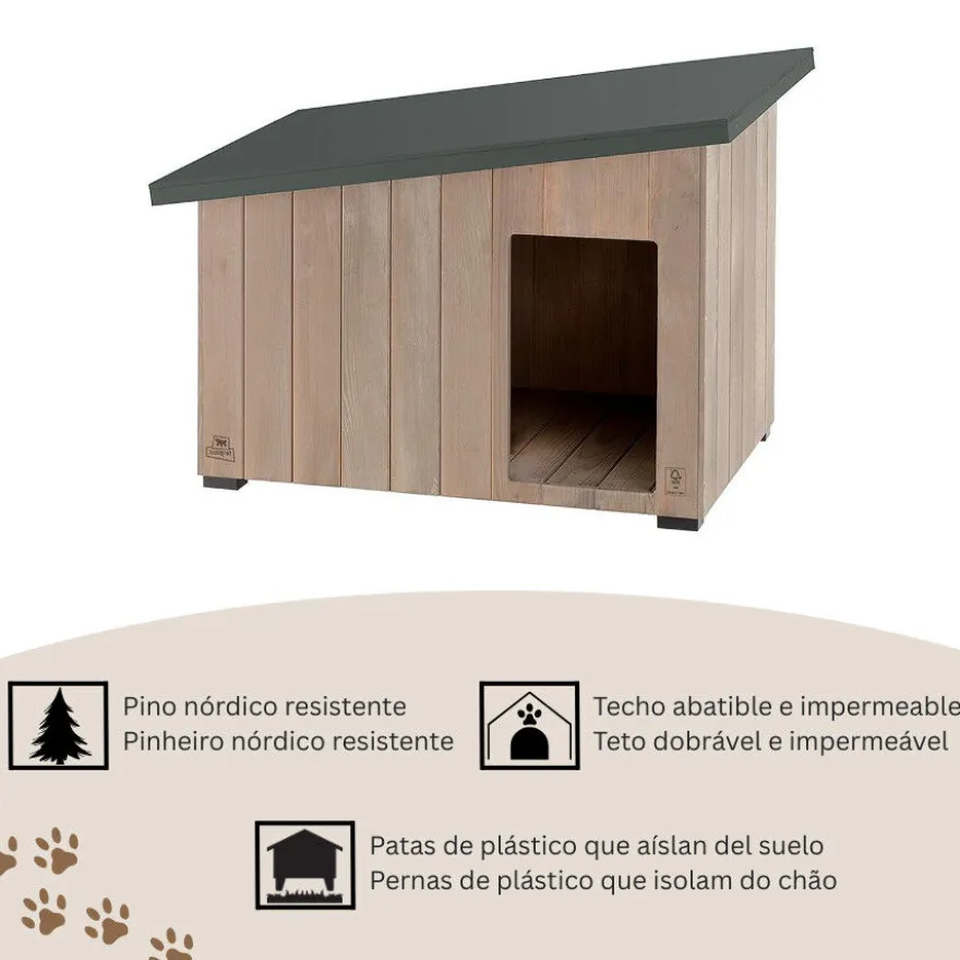TK-Pet Lake Caseta de Madera para perros
