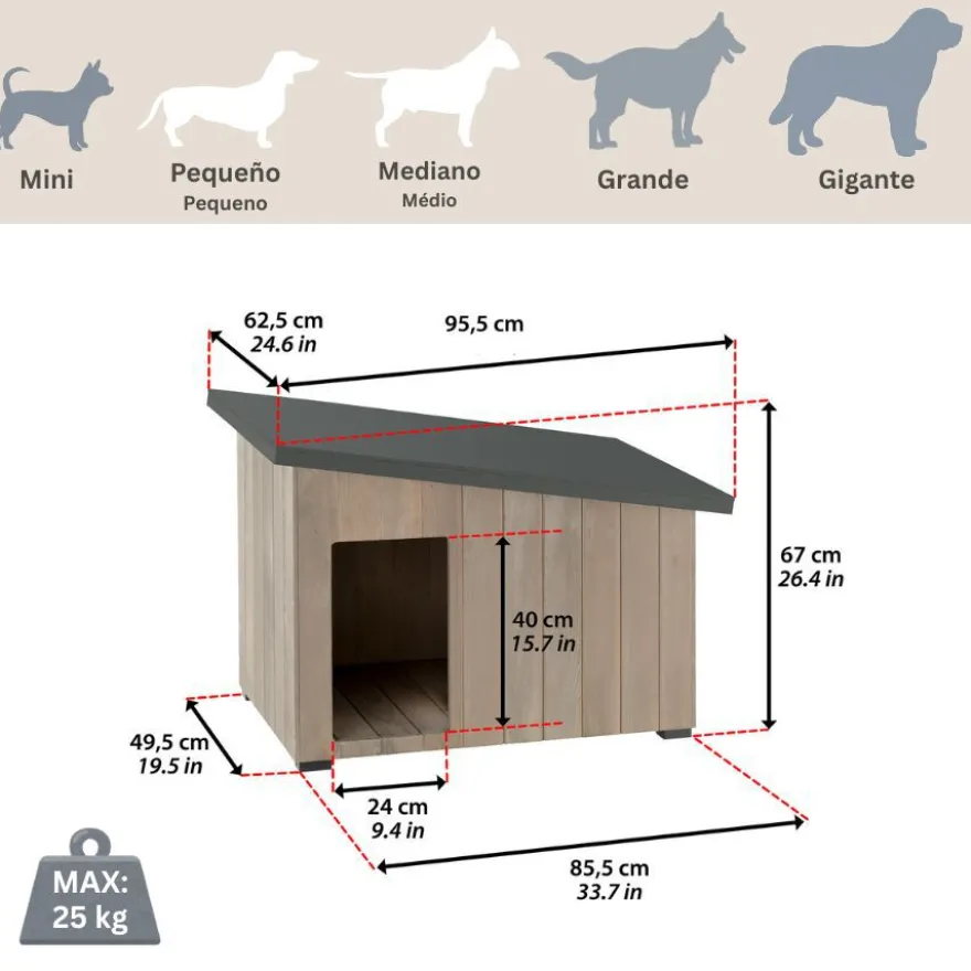 TK-Pet Lake Caseta de Madera para perros