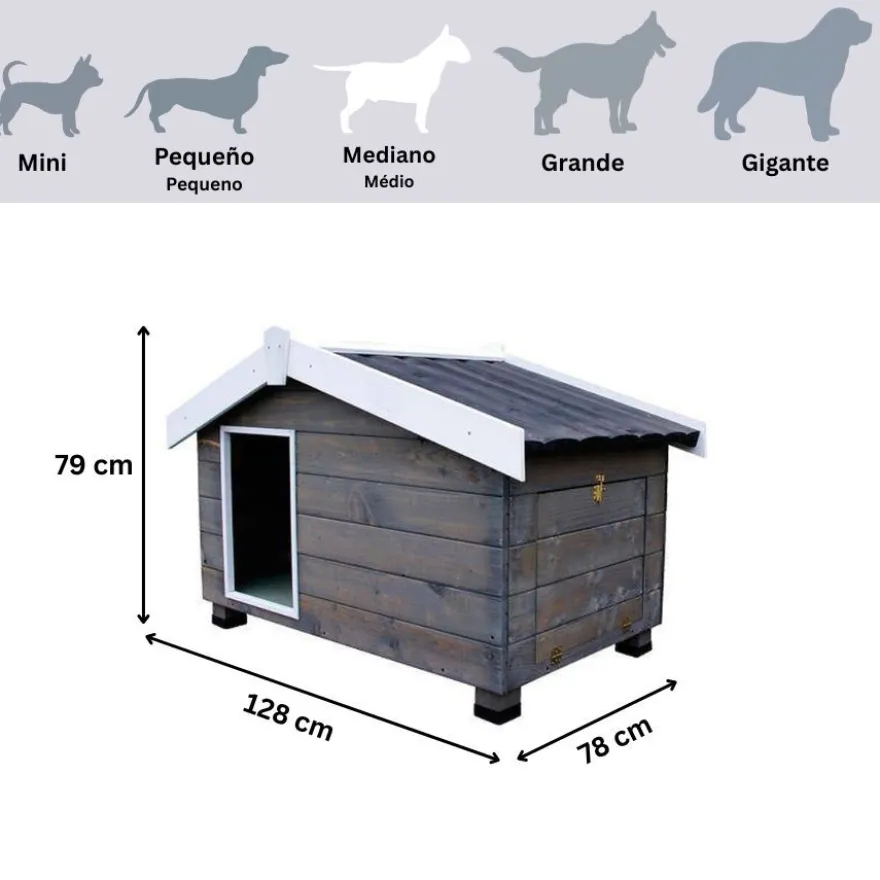 TK-Pet Mountain Caseta de Madera Gris para perros