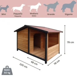 TK-Pet Rocky Caseta de Madera con Patio para perros