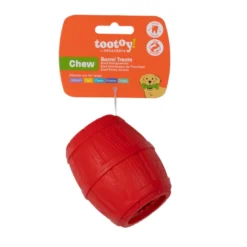Tootoy! Barril Portagolosinas de Goma Rojo para perros