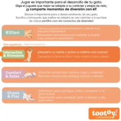 Tootoy! Caña Interactiva Colorida para gatos