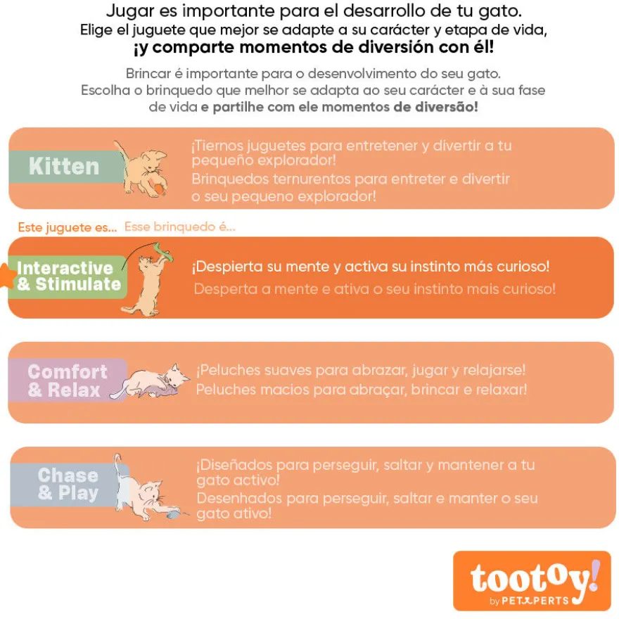 Tootoy! Caña Interactiva Colorida para gatos