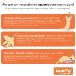 Tootoy! Caña Interactiva con Peluche de Ajolote y Plumas para gatitos