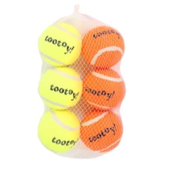 Tootoy! Chase Six Squeaker Ball pack de pelotas de tenis para perros