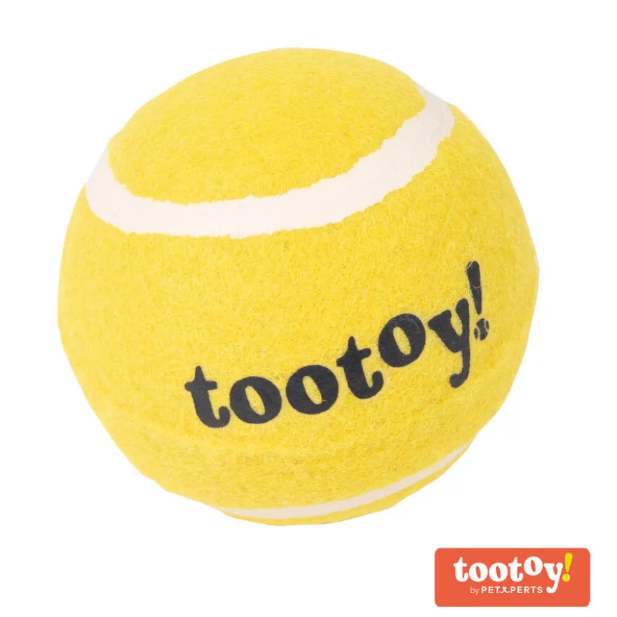 Tootoy! Chase Squeaker Ball Amarilla pelota de tenis para perros