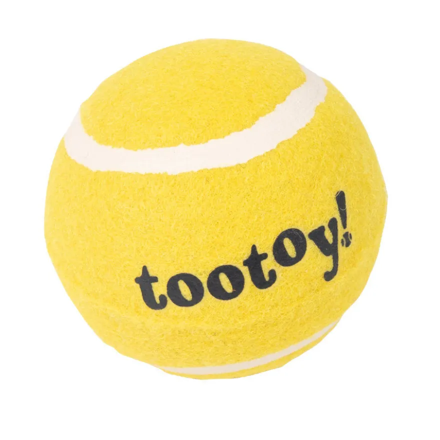 Tootoy! Chase Squeaker Ball Amarilla pelota de tenis para perros
