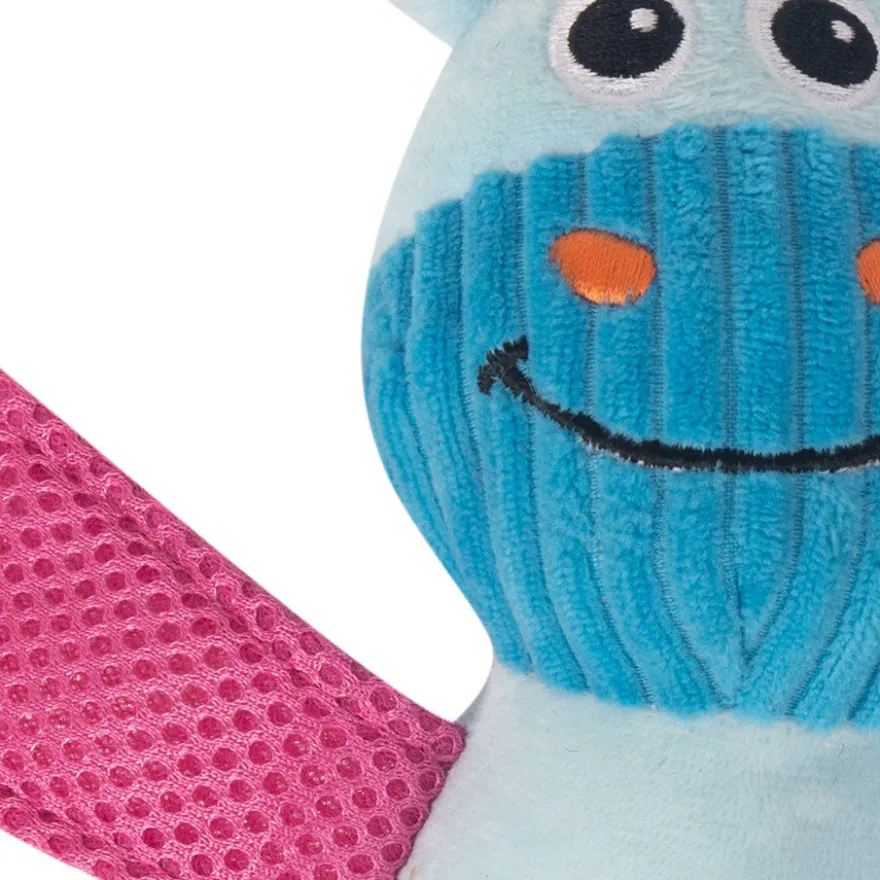 Tootoy! Chew Fetch It Hippo Azul y Rosa Peluche para perros