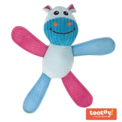 Tootoy! Chew Fetch It Hippo Azul y Rosa Peluche para perros