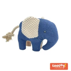 Tootoy! Comfort Denim Elephant peluche con sonido para perros
