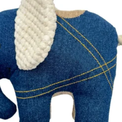 Tootoy! Comfort Denim Elephant peluche con sonido para perros