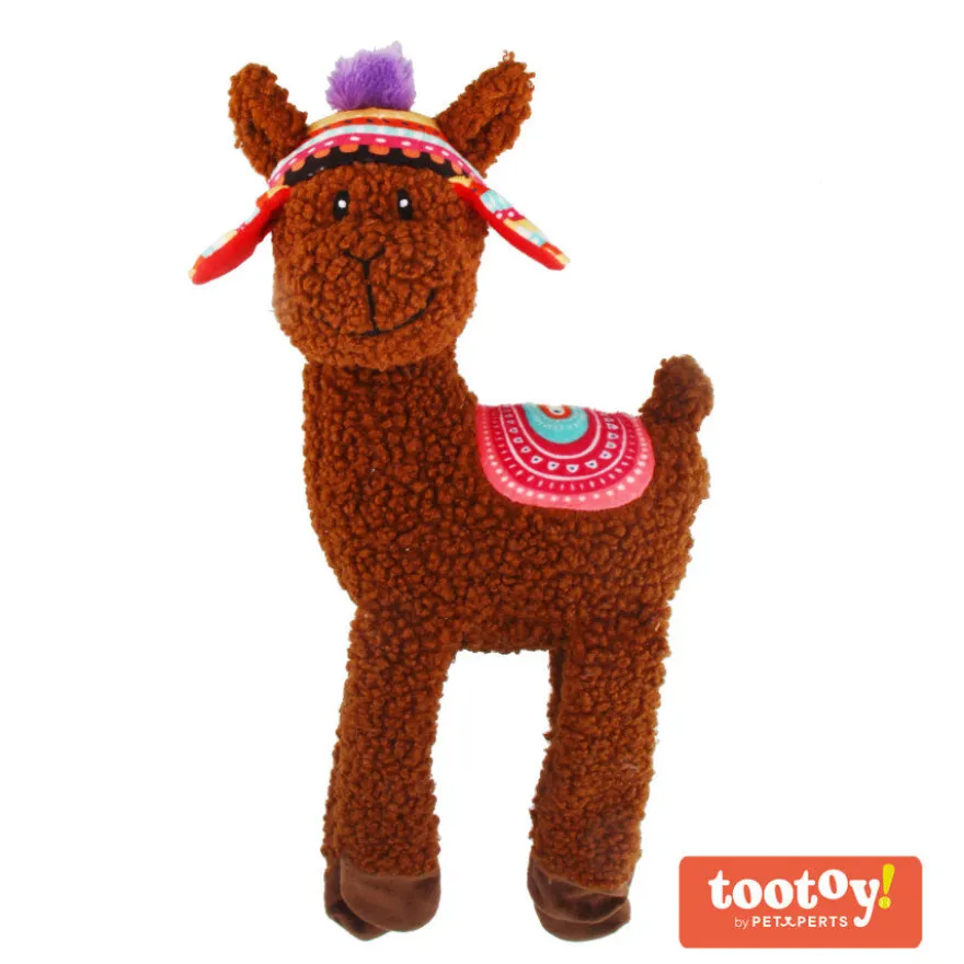 Tootoy! Comfort Long Legs Alpaca peluche con sonido para perros