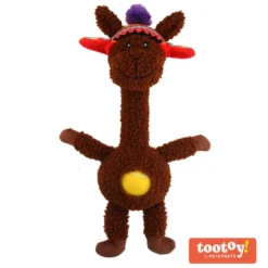 Tootoy! Comfort Long Neck Alpaca peluche con pelota para perros