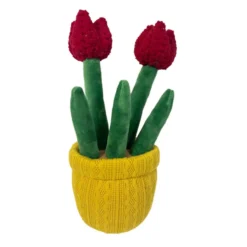 Tootoy! Comfort Red Tulip Plant Cuddler peluche con sonido para perros