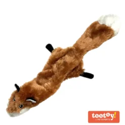 Tootoy! Comfort Skinny Fox peluche con sonido crujiente para perros