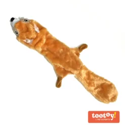 Tootoy! Comfort Skinny Squirrel Cuddler peluche con sonido crujiente para perros