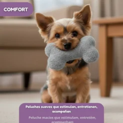 Tootoy! Hueso de Peluche con Sonido Gris para perros