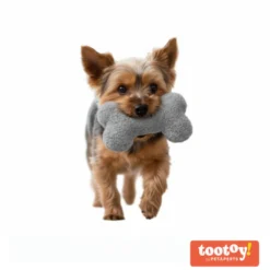 Tootoy! Hueso de Peluche con Sonido Gris para perros