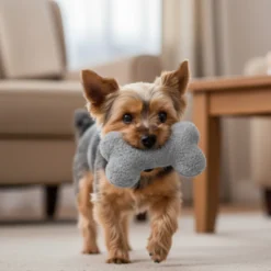 Tootoy! Hueso de Peluche con Sonido Gris para perros