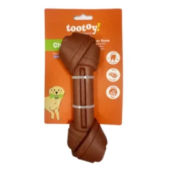 Tootoy! Hueso Mordedor de Bambú Sabor Carne Marrón para perros